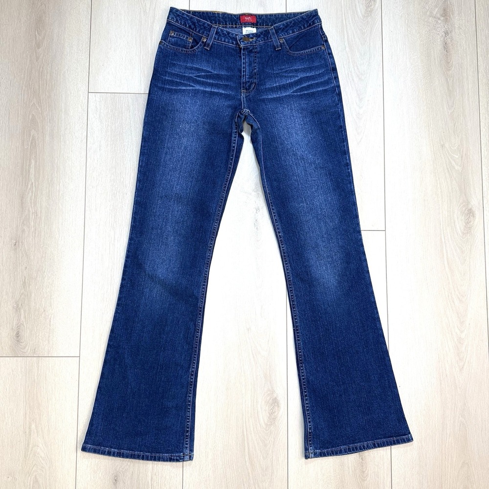 VTG Y2K Mossimo Womens 1 Blue Stretch Flare Jeans Low Rise Denim Mexico NWOT